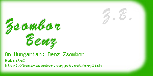 zsombor benz business card